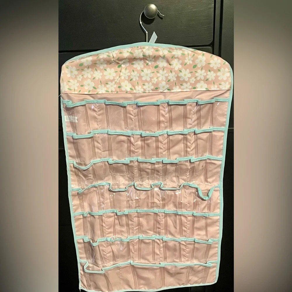 Hanging Jewelry Organizer - Pink Floral Design - Picture 2 of 4